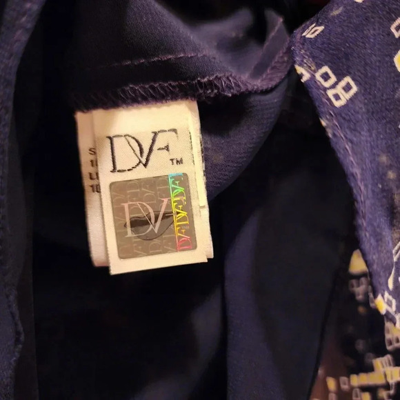 Diane Von Furstenberg Blouse Top Womens Size 0 Navy Blue Leysa Silk Long Sleeve - Picture 4 of 12